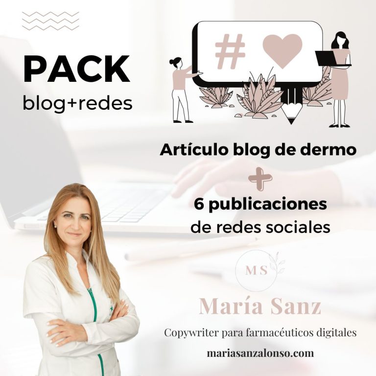 PACK ARTÍCULO BLOG DE DERMO + 6 TEXTOS PARA TUS PUBLICACIONES DE LAS REDES SOCIALES DE TU FARMACIA